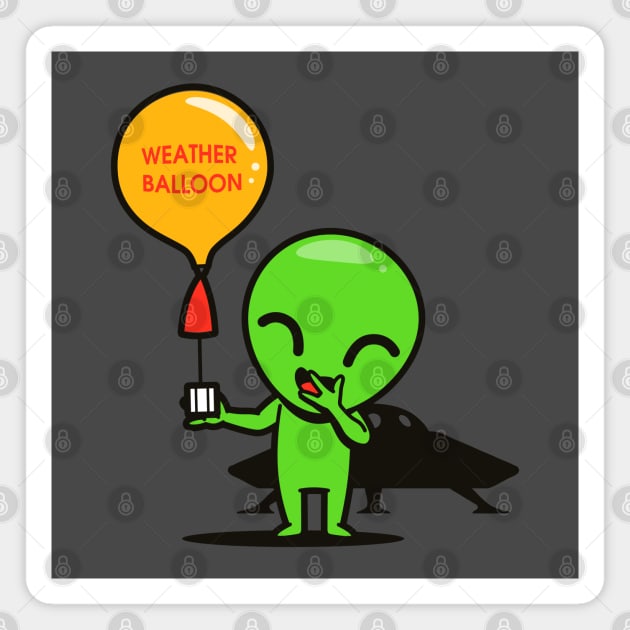 Funny Cute Kawaii Alien Weather Balloon E.T. Cartoon Magnet by BoggsNicolas